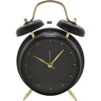 WECKER mit goldenen Uhrzeigern 12/6/18 cm - Schwarz, Kunststoff (6/18/12cm) - Home Styling Collection