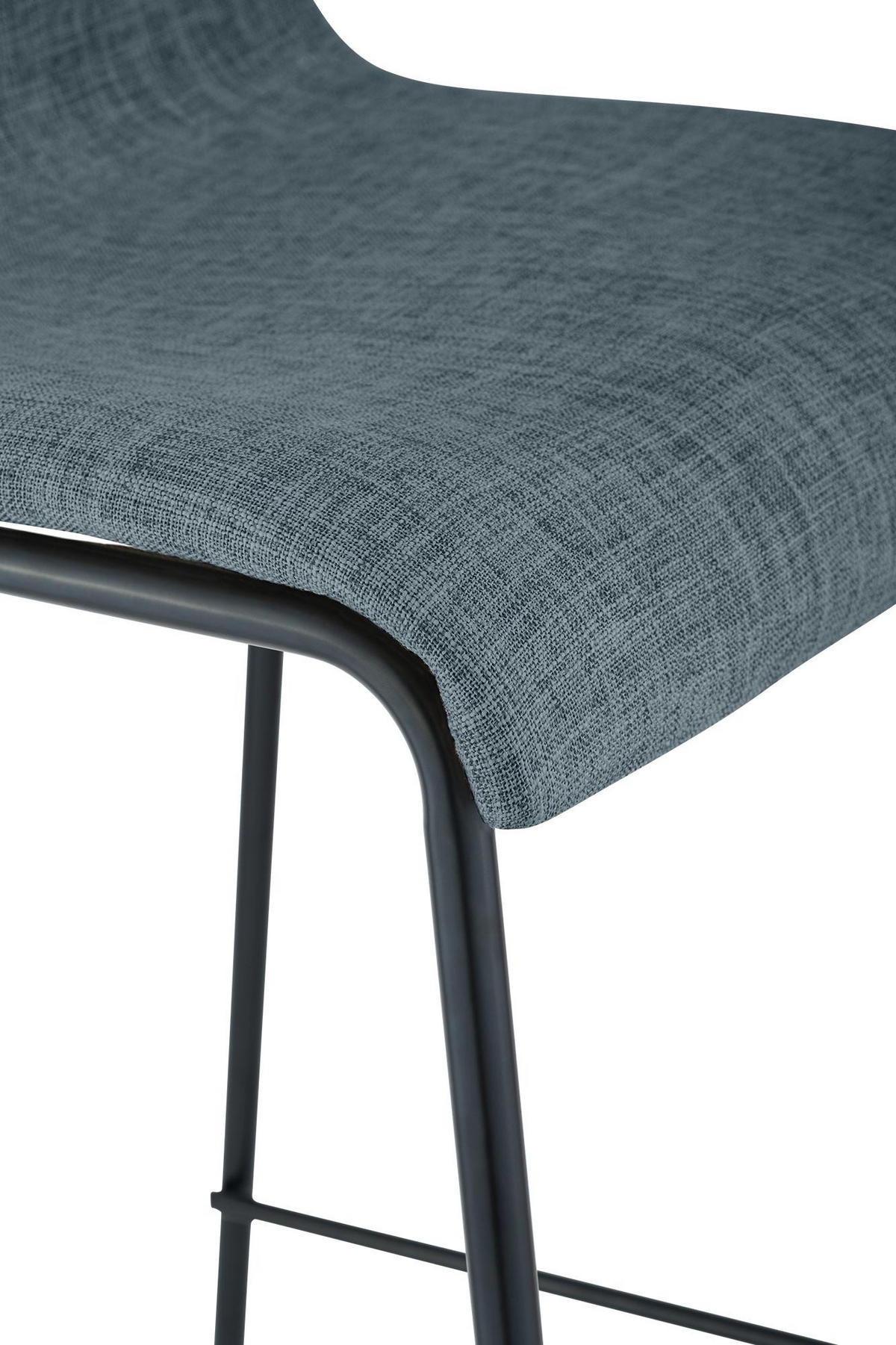 BARHOCKER Stoff Blau - Blau/Schwarz, Textil/Metall (43/100/48cm) - CLP