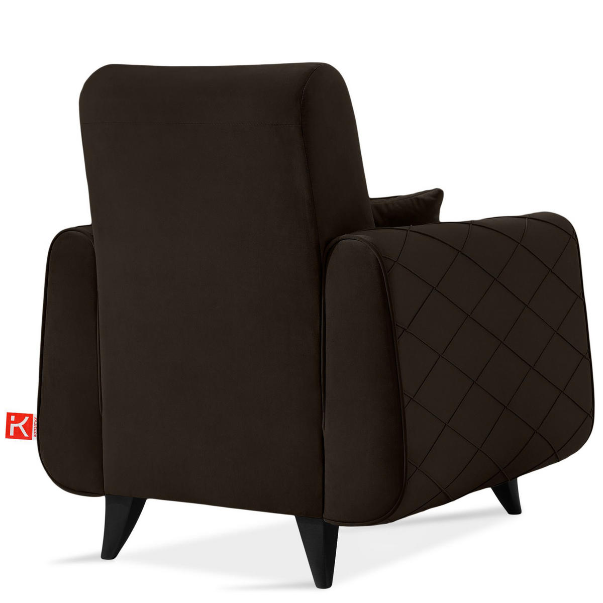 SESSEL GUSTAVO III Velours, Braun - Braun, Holz/Holzwerkstoff (83/95/92cm) - KONSIMO®
