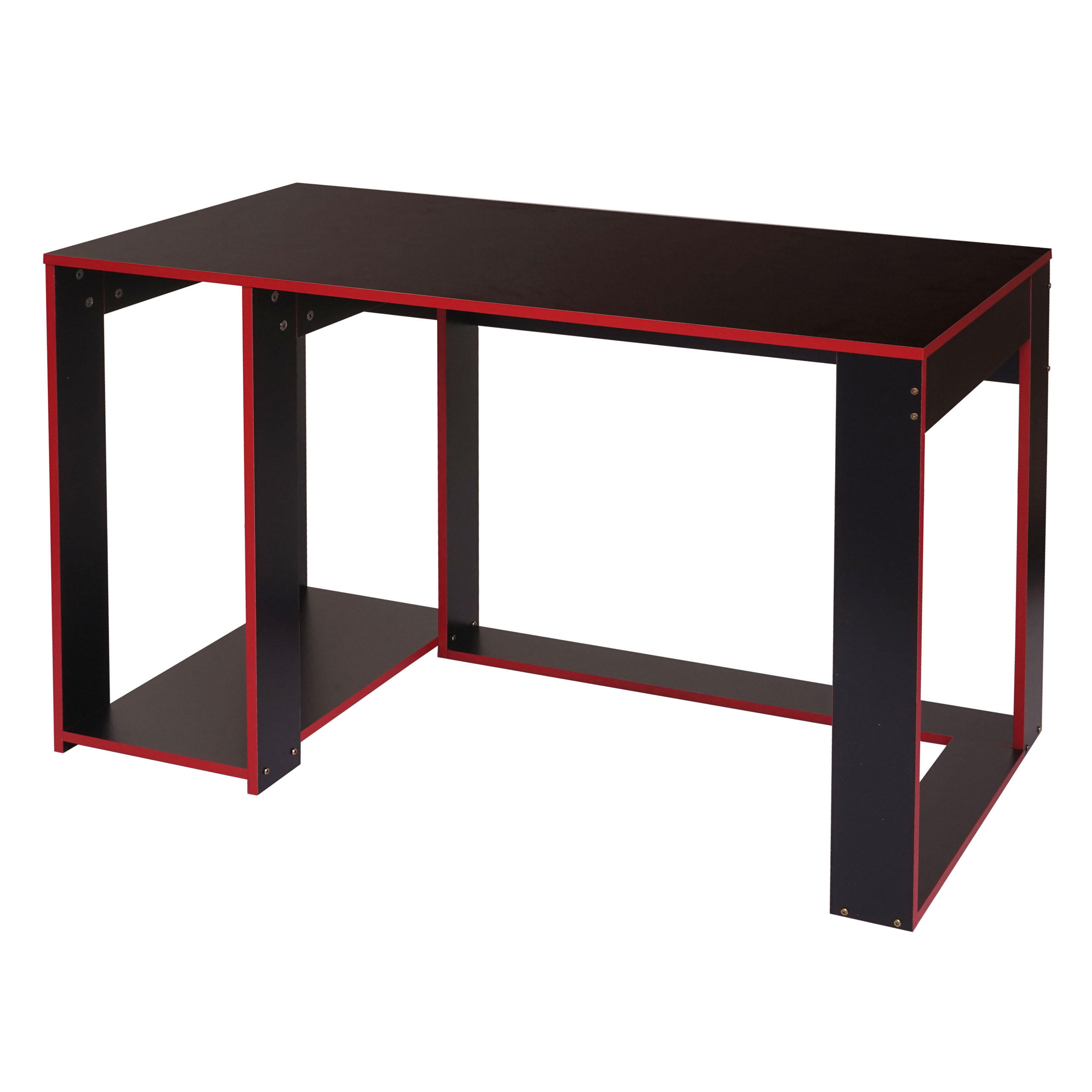 SCHREIBTISCH rechteck Schwarz, Rot - Rot/Schwarz, Holzwerkstoff (60/120/76cm) - MCW