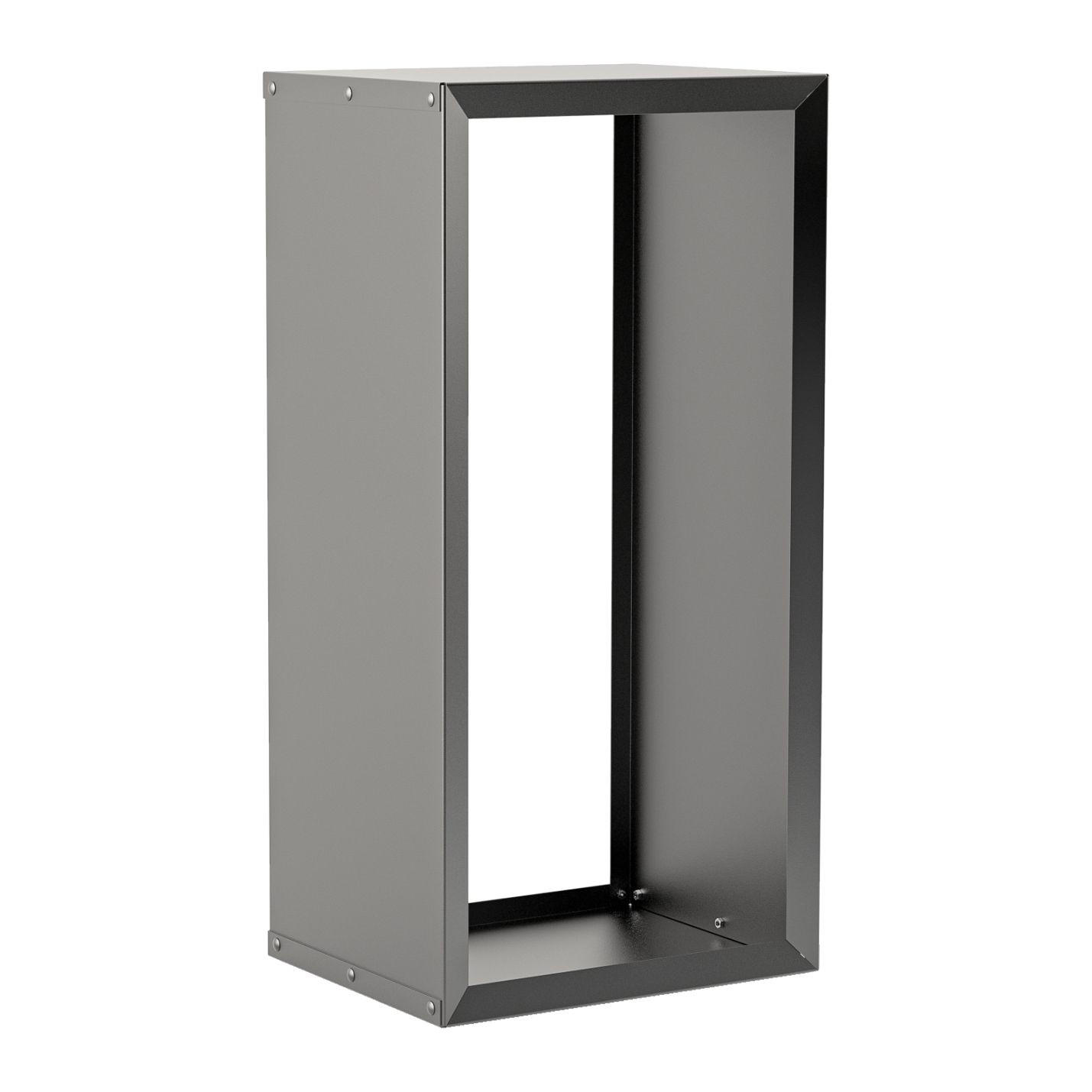 BRENNHOLZREGAL Wooker high Kaminholzregal Holzlagersystem Schwarz 49 × 99 cm - Schwarz, Metall (49/99/99cm) - Alberts