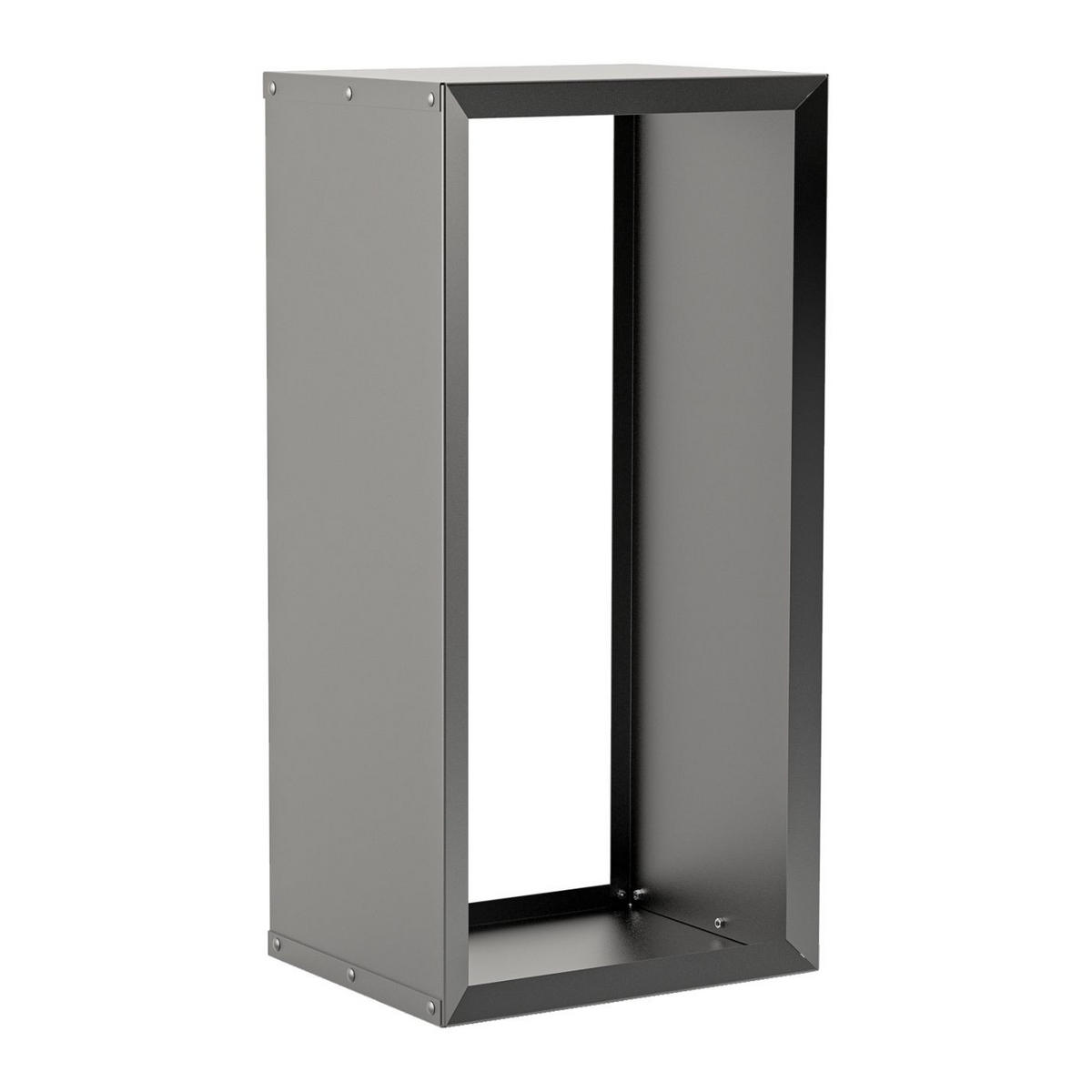 BRENNHOLZREGAL Wooker high Kaminholzregal Holzlagersystem Schwarz 49 × 99 cm - Schwarz, Metall (49/99/99cm) - Alberts