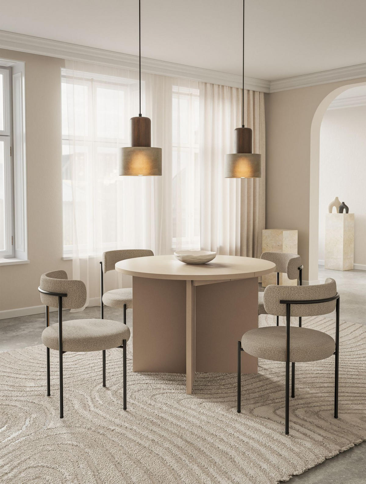 ESSTISCH Selsey Ovo rund, Cappuccino, ausziehbar, 110–190 × 110 cm - Beige, Holzwerkstoff (109.6/109.6/75cm) - Selsey