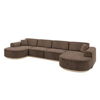 WOHNLANDSCHAFT MARI-U2-v1 - 388x171x83 cm Braun Velours - Braun, Holzwerkstoff/Textil (388/83/171cm) - ALTDECOR