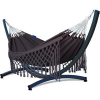 HÄNGEMATTE mit Gestell, 2 Personen, XXL, Tytan Rahmen bis 350 kg, Metall, Medelin Boho Braun, einfache Montage - Braun, Metall (370/130/120cm) - Potenza