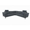 MODULARES Ecksofa Selena - Dunkelgrau, Verstellbare Kopfstützen und Metall Füßen - Dunkelgrau/Schwarz, Kunststoff/Textil (260/260cm) - KS Home Concept
