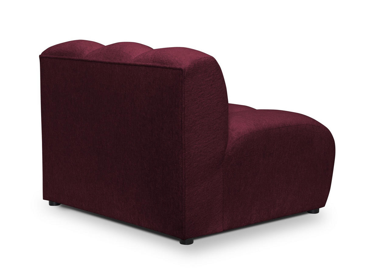 SOFAELEMENT Chenille Stoff Rot - Bordeaux/Schwarz, Holzwerkstoff/Kunststoff (90/70/89cm) - Makamii