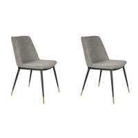ESSZIMMERSTUHL Lionel - Grau - 63/49.6/80 cm - 2er-Set - Grau, Textil (49.6/80/63cm) - Novel
