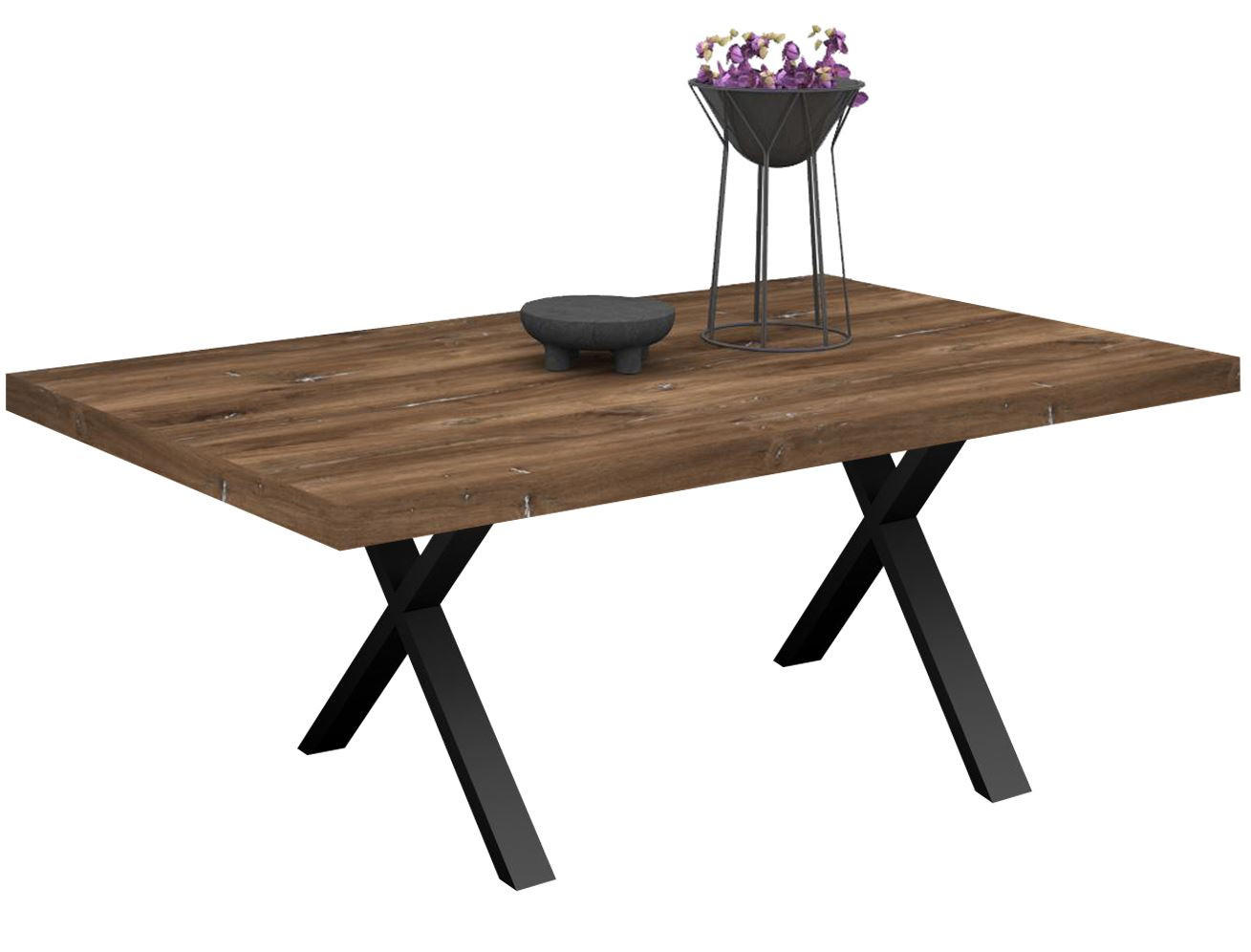 ESSTISCH Elgin 4 175-275x80x100 Metall+Holzwerkstoff Schwarz/Zinneiche - Mooreichefarben/Schwarz, Holzwerkstoff (175/100/80cm) - 58aufmkessel