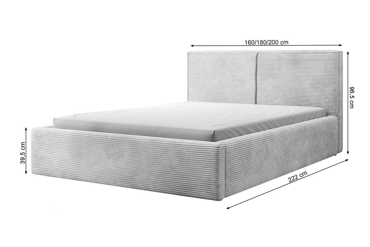 POLSTERBETT Farese Dunkelbeige Cordbezug 160 cm - Beige, Textil (160/200cm) - Selsey
