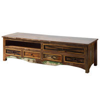 TV-BOARD Altholz 180x55x50 mehrfarbig lackiert NATURE OF SPIRIT #133 - Multicolor, Holz (55/50/180cm) - Massivmoebel24