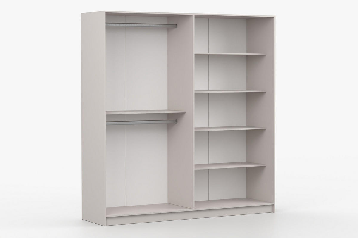 KLEIDERSCHRANK MIRELO 4D 200 cm breit in Kaschmir - Kaschmir, Holzwerkstoff (200/210/57cm) - Deine Möbel 24