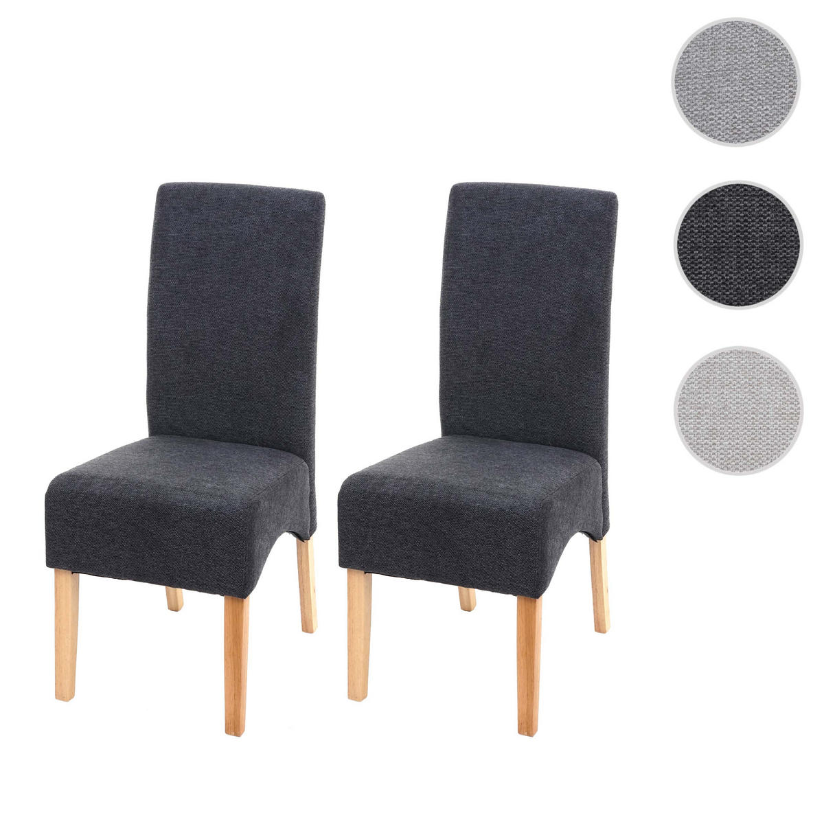 ESSZIMMERSTUHL Anthrazit 2er-Set - Anthrazit, Textil (44/100/56cm) - MCW