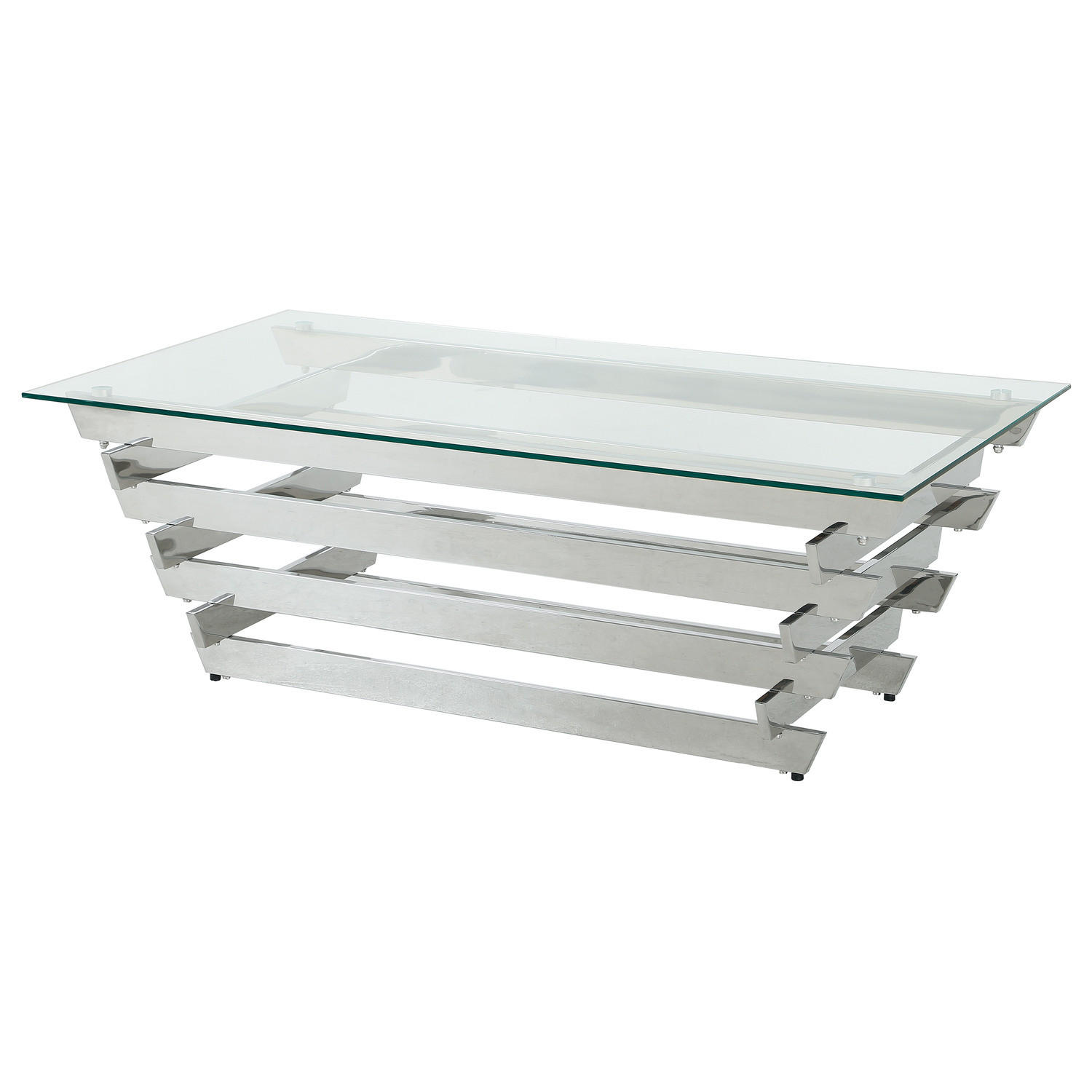 COUCHTISCH - Glas / Metall - Transparent / Chrom - Chromfarben, Glas/Metall (70/130/45cm) - home24