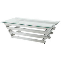 COUCHTISCH - Glas / Metall - Transparent / Chrom - Chromfarben, Glas/Metall (70/130/45cm) - home24