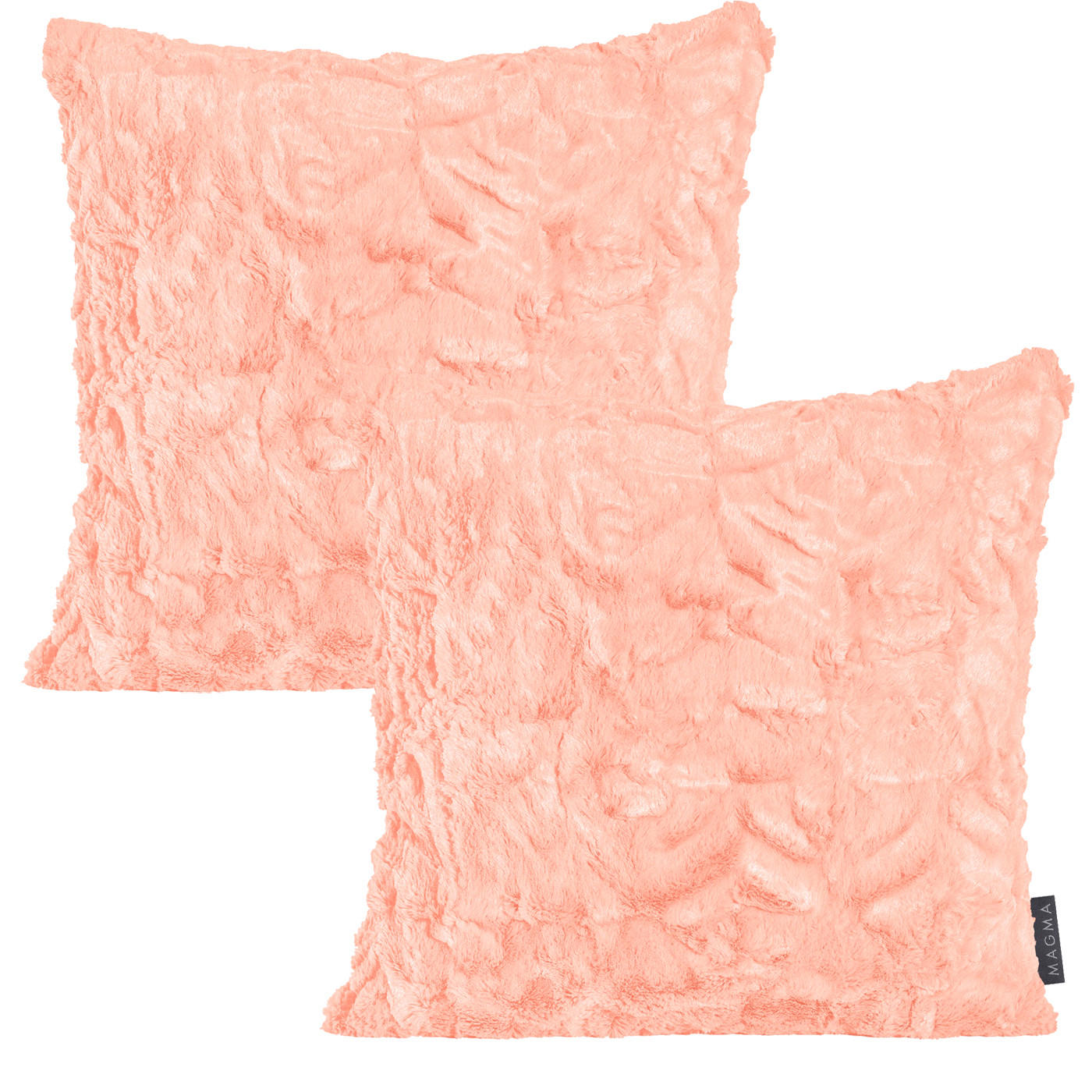 KISSENHÜLLE 2er Set Fluffy 50/50 cm apricot - Orange, Textil (50/50cm) - Magma Heimtexx