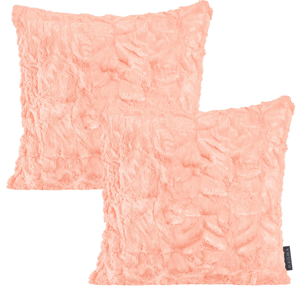 KISSENHÜLLE 2er Set Fluffy 50/50 cm apricot - Orange, Textil (50/50cm) - Magma Heimtexx