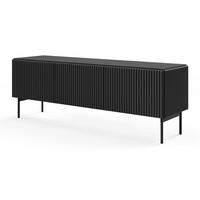 TV-BOARD 147 cm Galiano mit 3 Türen, Schwarz - Schwarz, Holz (147/51/40cm) - Emporius