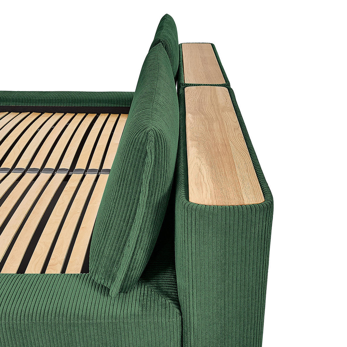 POLSTERBETT - Grün, Textil (200/200cm) - home24