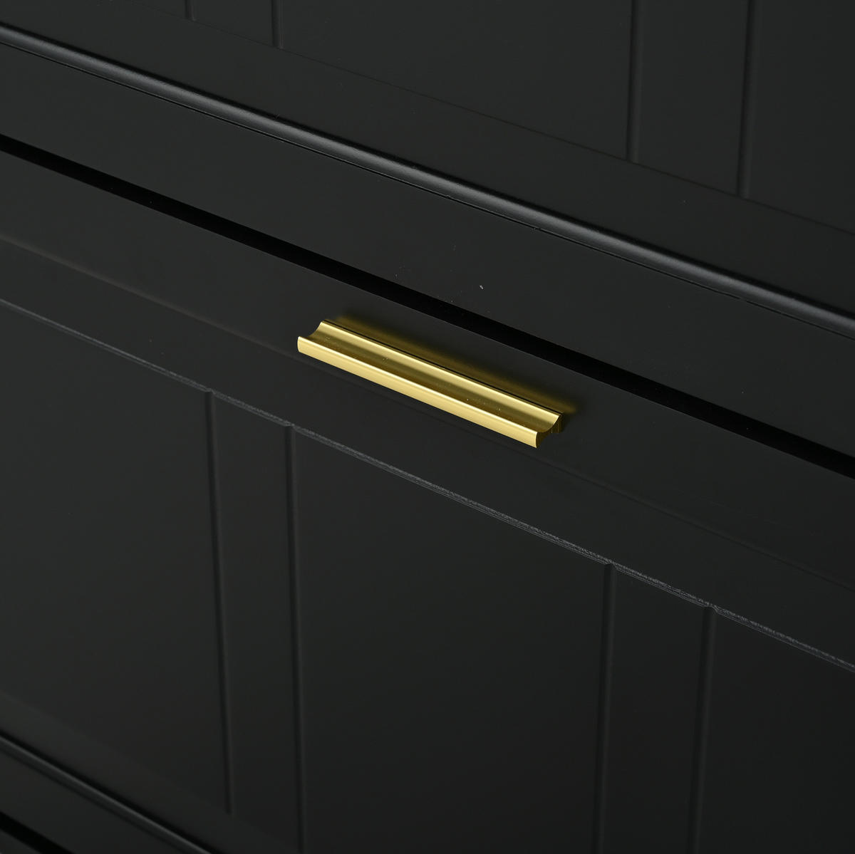 SCHUHSCHRANK aus MDF & Spanplatte 70x24x120cm in Schwarz mit Klapptüren - Schwarz, Holzwerkstoff (70/120/24cm) - Modfu