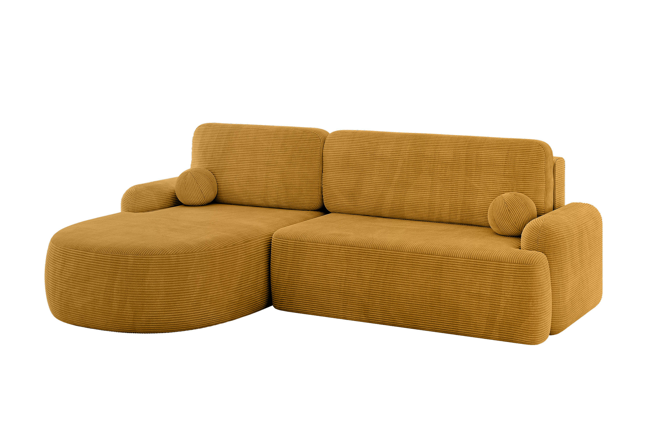 ALTDECOR ROHOVÁ SEDAČKA s funkcí spaní a úložným prostorem LIRA-L - 264x172x89 hořčicově žlutá