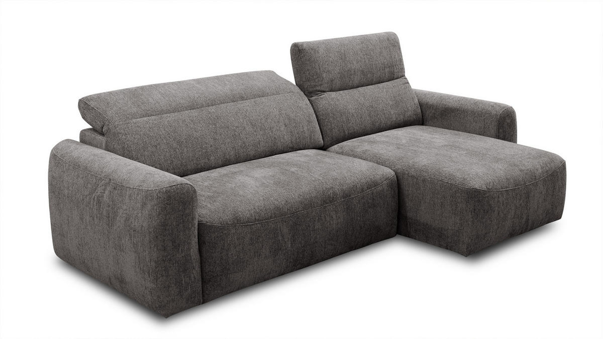 ECKSOFA NERO 4-Sitzer, dunkelgrau - Dunkelgrau/Schwarz, Holz/Textil (272/81/159cm) - Courtois Laville