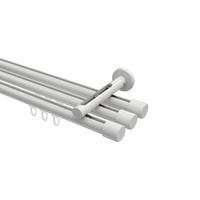 INNENLAUF-GARDINENSTANGEN-SET Siteno Santo 420 cm (geteilt in 3 x 140 cm), 3-läufig, 20 mm Ø Weiß - Weiß, Metall (420cm) - INTERDECO
