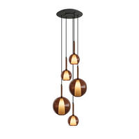 GALERIELEUCHTE Belluna 5-flammig Braun Ø 14/24cm - Braun, Glas (24/24/45cm) - s.luce