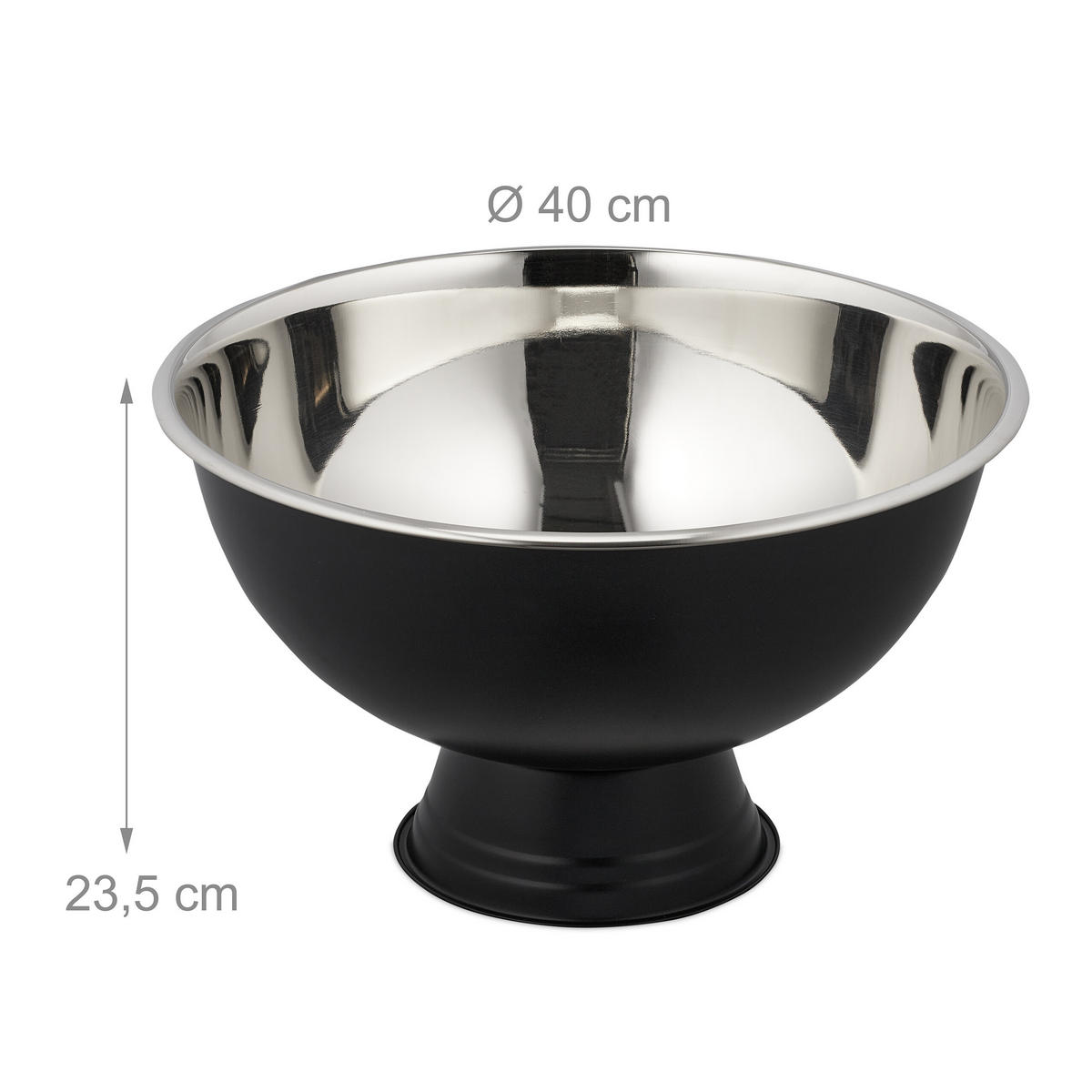 SEKTKÜHLER - Schwarz, Metall (40/23.5cm) - Relaxdays