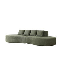 4-SITZER SOFA Chenille Grün modular - Grün, Textil (310/65/110cm) - WISHDOR