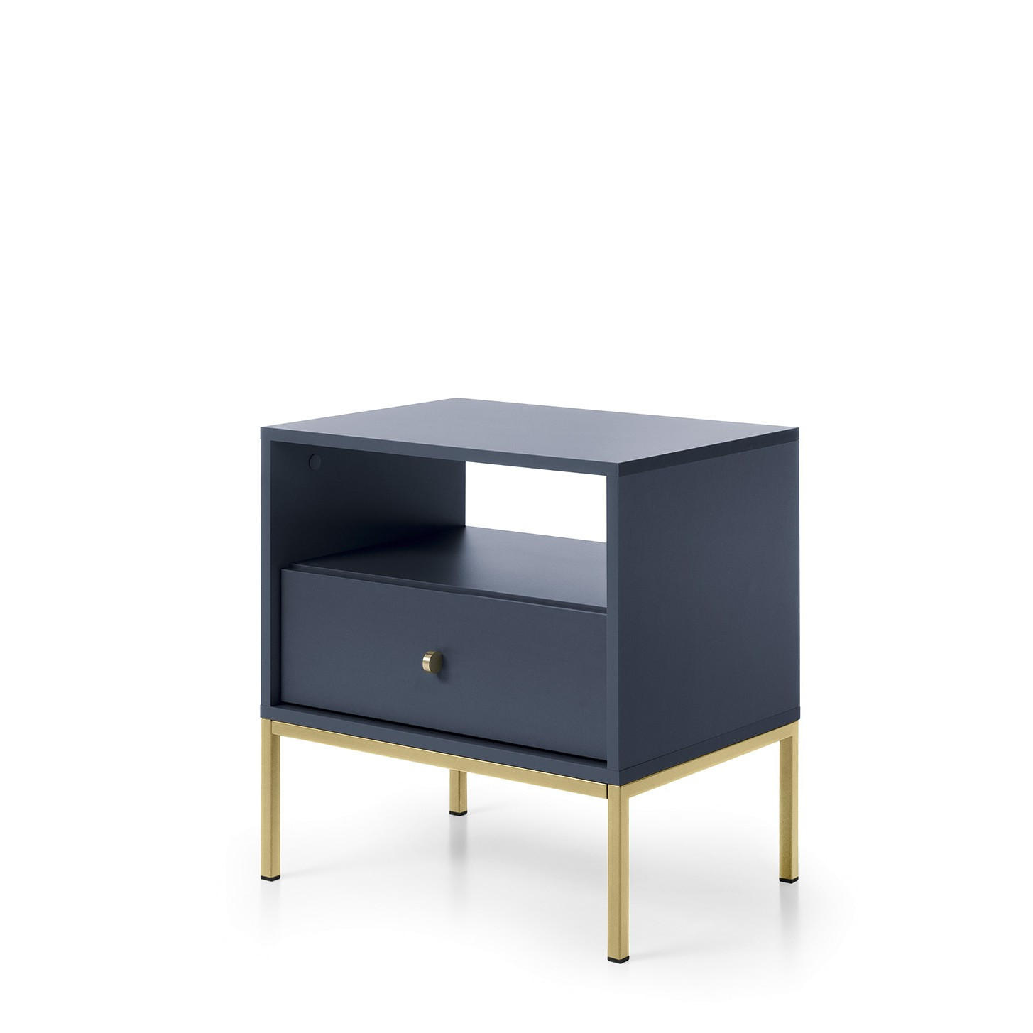 NACHTTISCH MONDO 53,6/56,2/39 cm Blau - Blau/Goldfarben, Holzwerkstoff (53.6/56.2/39cm) - MASSENO
