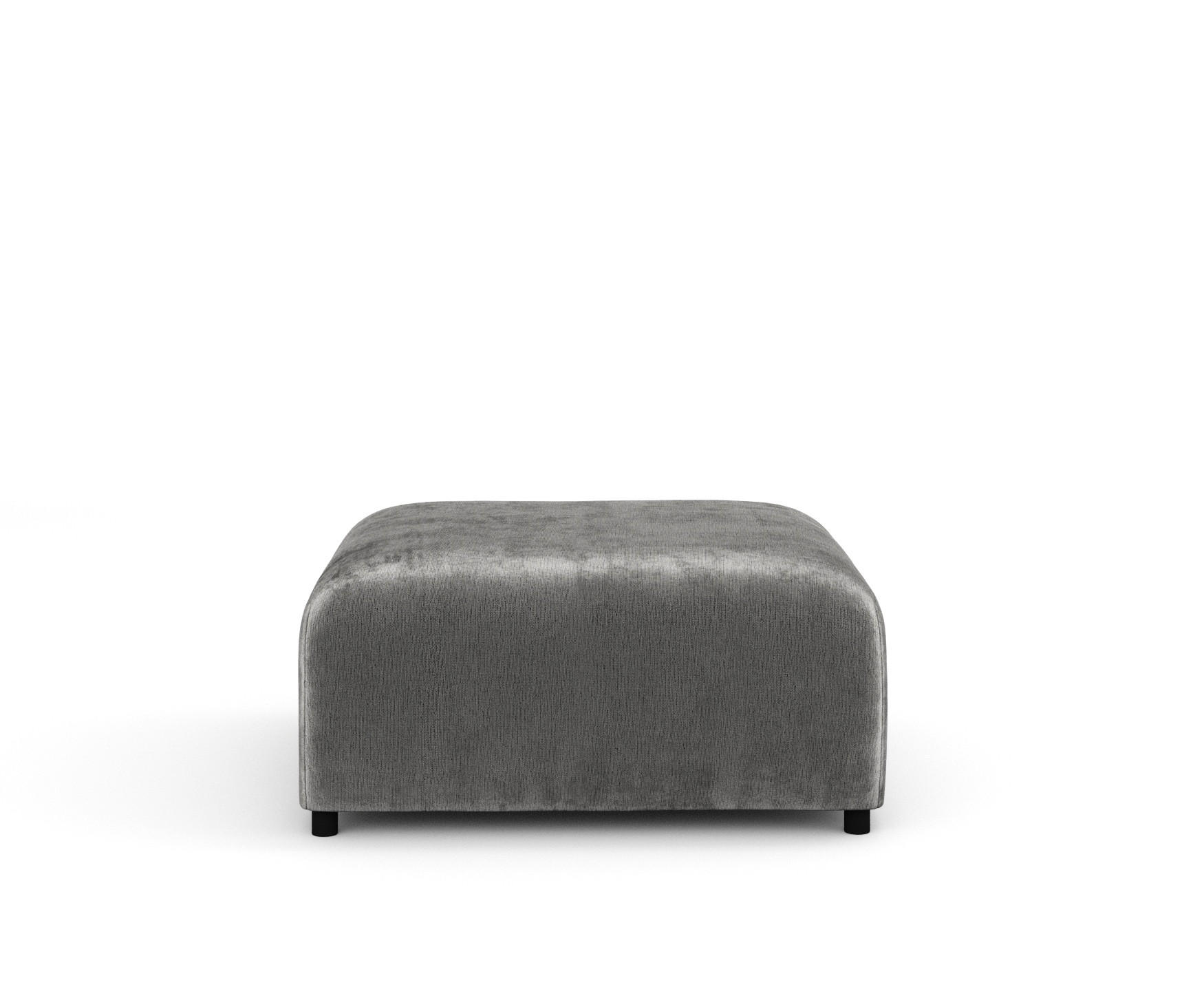 POUF S Zanzibar Grau Chenille - Schwarz/Grau, Holz/Holzwerkstoff (88/37/88cm) - Maison de Reve