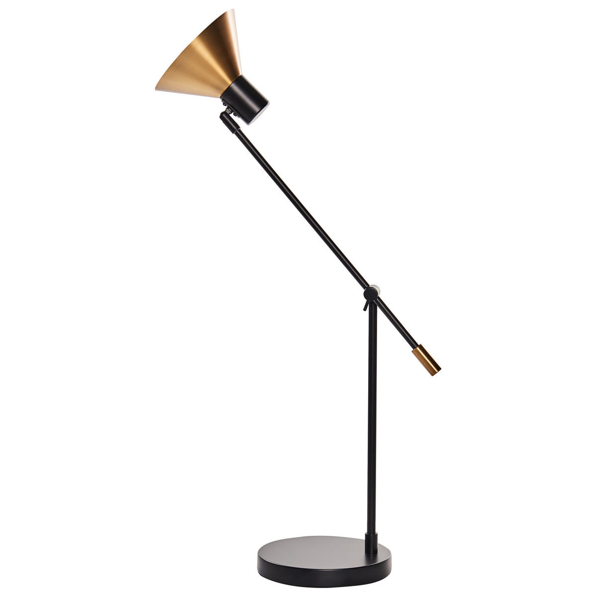 SCHREIBTISCHLAMPE Gold/Schwarz Pinkeen - Goldfarben/Schwarz, Metall (62/21/63cm) - Beliani