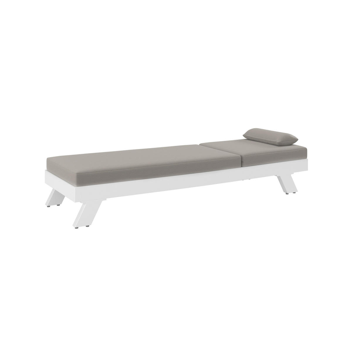 GARTENLIEGE Susa Hellgrau Metall/Outdoorstoff +Abdeckung - Hellgrau, Metall (1/40/200cm)