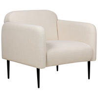 SESSEL Leinen hellbeige/schwarz Stouby - Beige/Schwarz, Textil (83/77/74cm) - Beliani