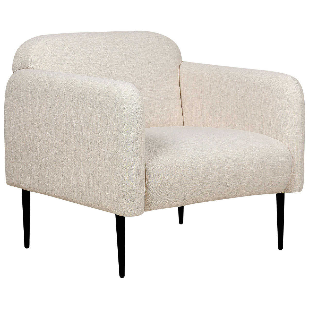 SESSEL Leinen hellbeige/schwarz Stouby - Beige/Schwarz, Textil (83/77/74cm) - Beliani