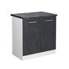 SPÜLENUNTERSCHRANK KÜCHENSCHRANK R-Line Schwarz Beton 80 cm AP Anthrazit - Schwarz/Weiß, Holzwerkstoff (80/81.6/60cm) - Vicco