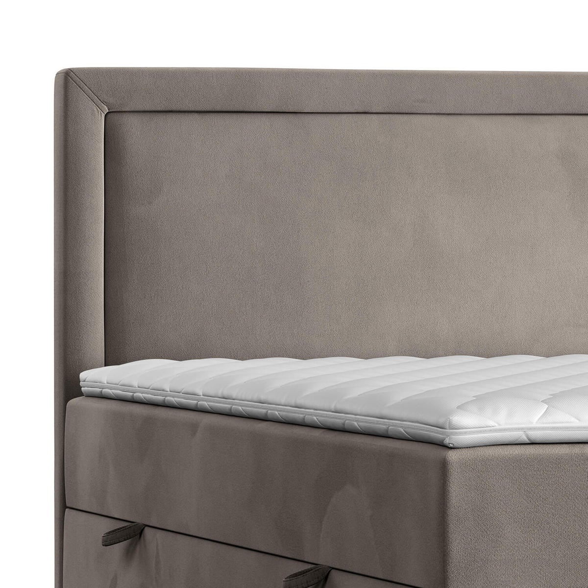 BOXBETT Jodan 120/200 cm Taupe im Magic Velvet Stoff - Taupe/Schwarz, Holz/Holzwerkstoff (120/200cm) - AltaBeds