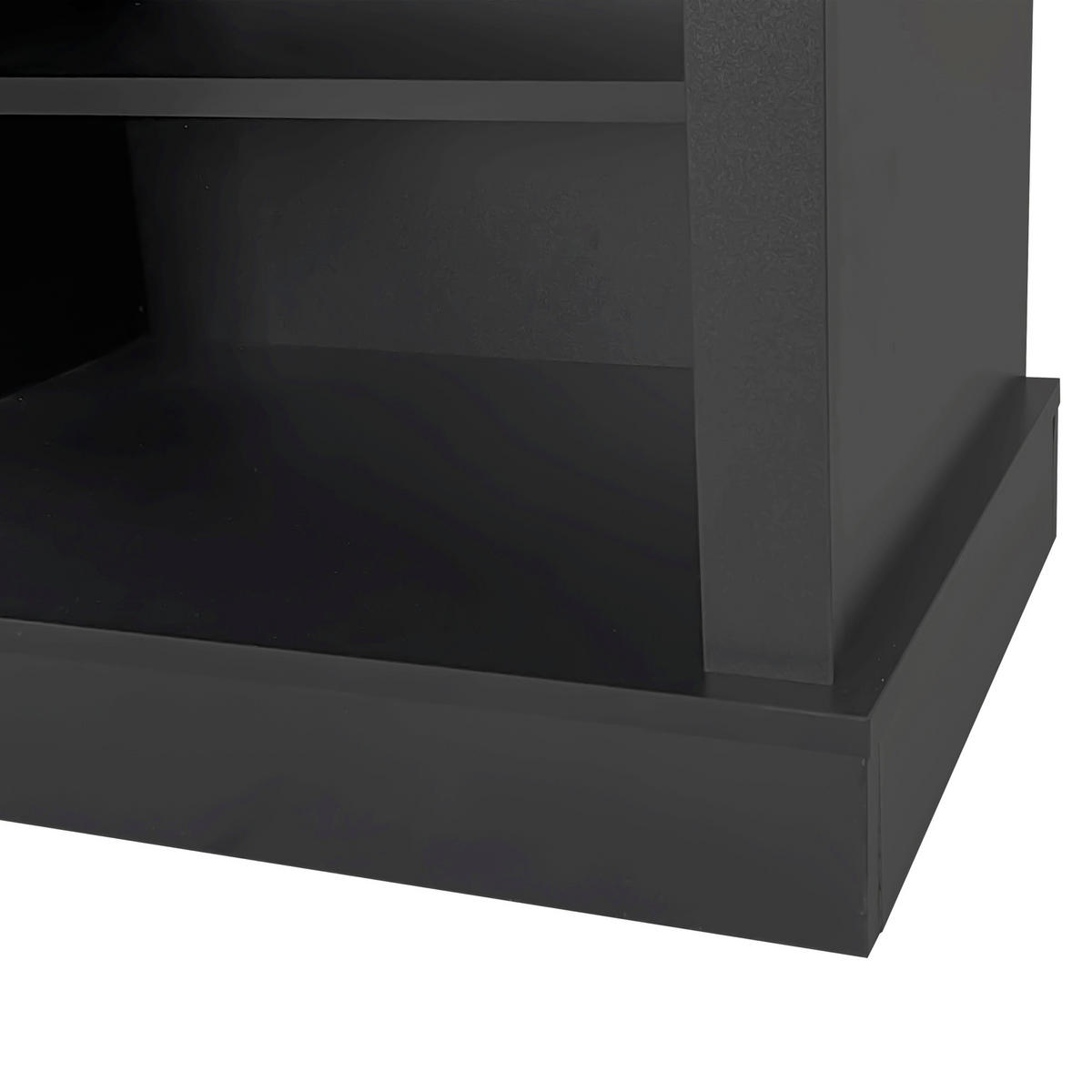 GARDEROBEN-SET in Schwarz 3-in-1 Lösung mit Schuhbank & verstellbaren Ablagen - Schwarz, Holzwerkstoff (120/190/40cm) - Urban Meuble
