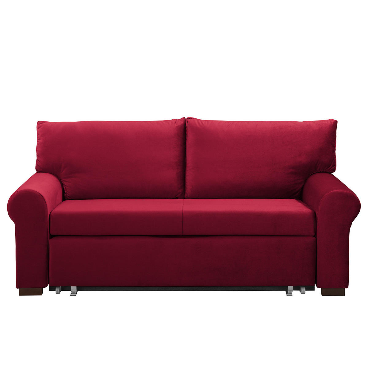 SCHLAFSOFA - Transparent/Rot, Birkenholz/Textil (205/95/90cm) - home24