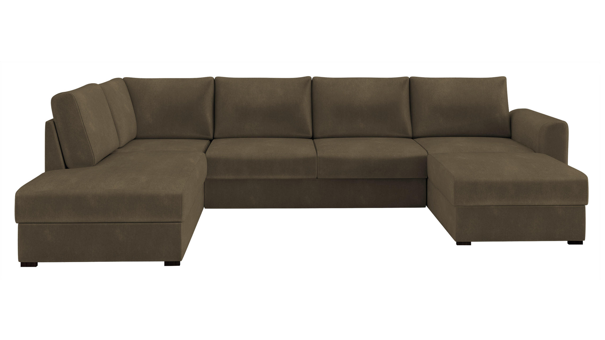 WOHNLANDSCHAFT Wilma, Seite: Links - Schwarz/Bronzefarben, Holz/Textil (305/85/188cm) - MIRJAN24