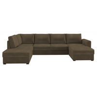 WOHNLANDSCHAFT Wilma, Seite: Links - Schwarz/Bronzefarben, Holz/Textil (305/85/188cm) - MIRJAN24