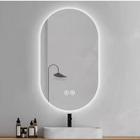 LED Badezimmerspiegel 60x90x3cm Silber, 3 Lichtfarben dimmbar mit Entspiegelung - Silberfarben, Glas (60/90/3cm) - Modfu