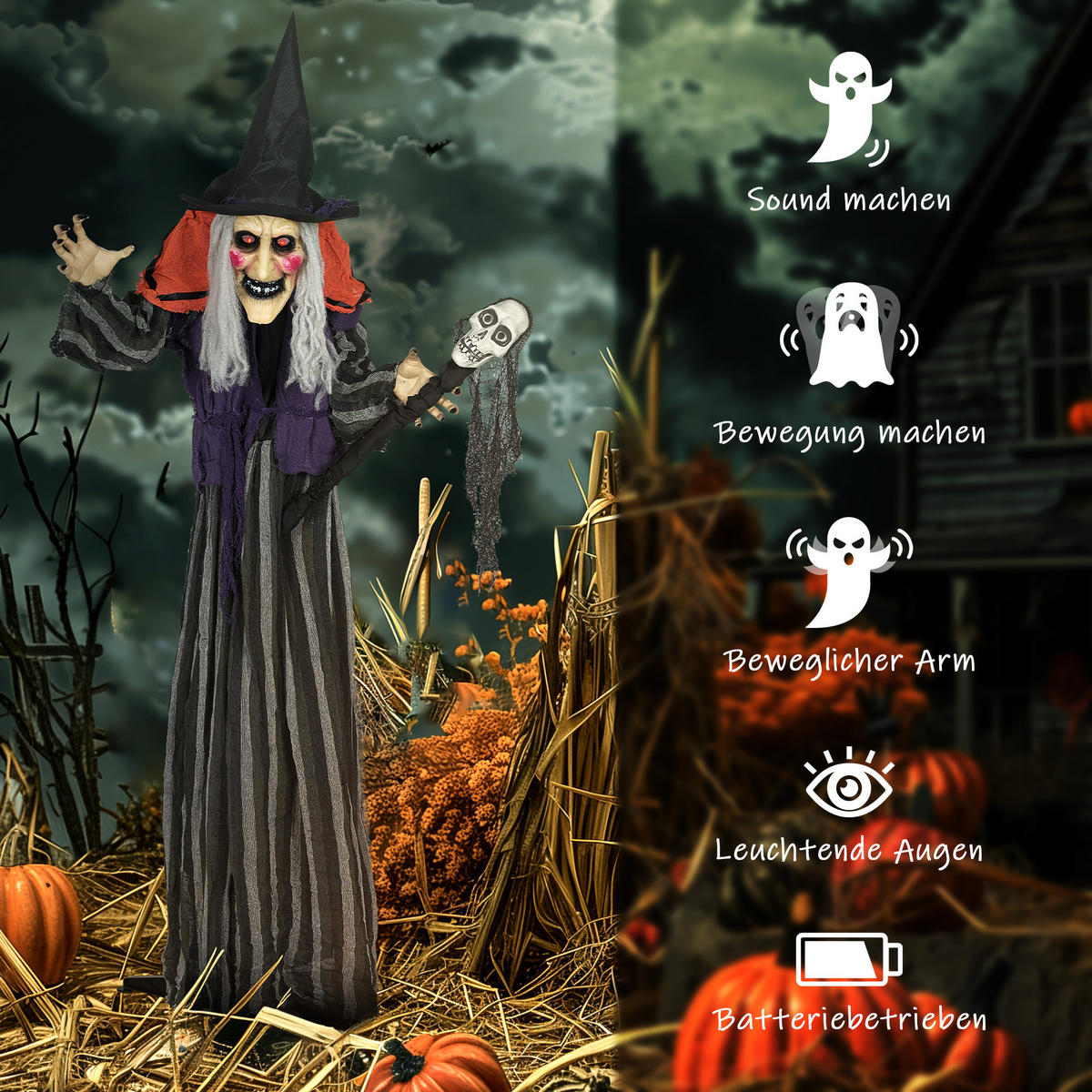 HALLOWEEN-DEKORATION Orange 70.0/20.0/160.0cm - Orange, Metall (20/160/70cm)