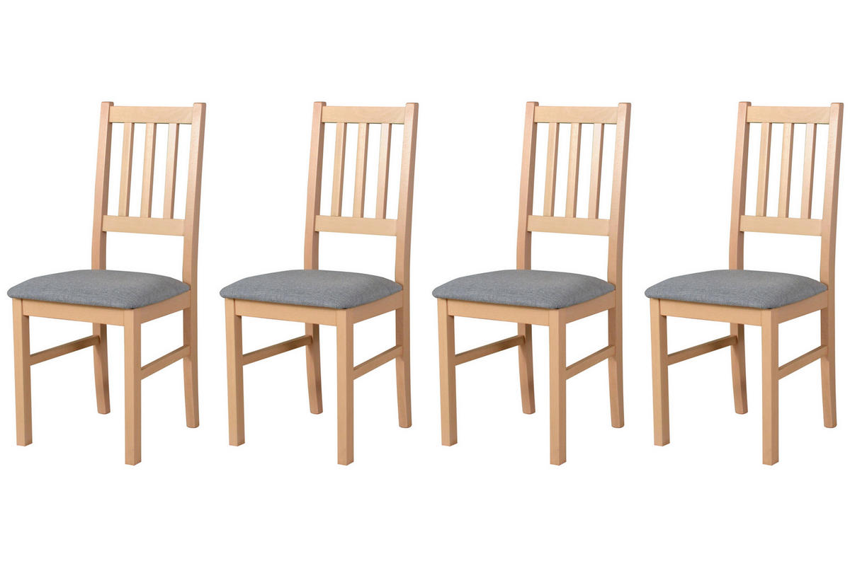 STUHL Bos 4 (4er Set) - Fango/Sonoma Eiche, Holz (43/94/40cm) - Leaf Design