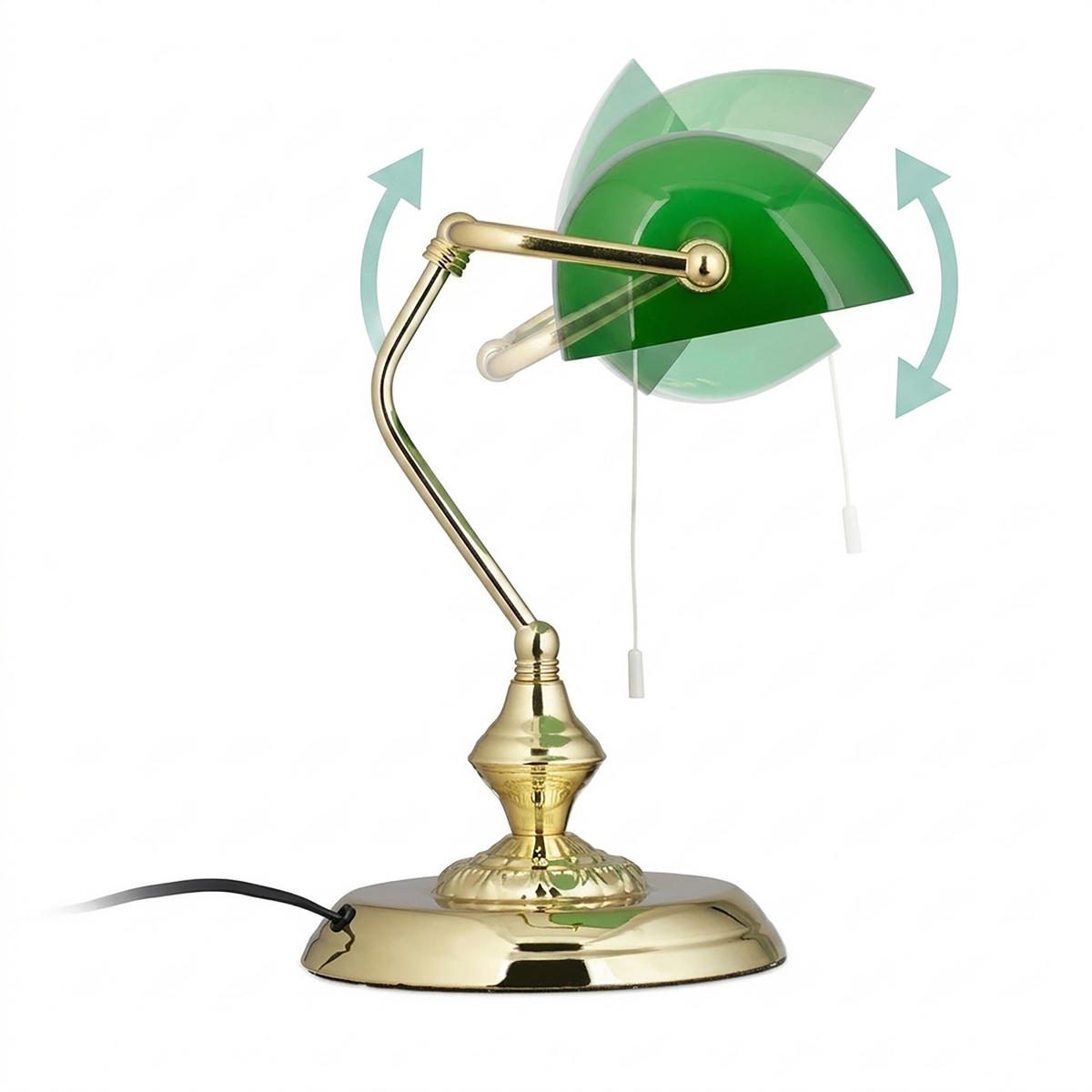 TISCHLAMPE Grün E27 31 cm - Multicolor, Glas/Metall (18.5/22.5/31cm) - Relaxdays