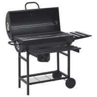 GRILLWAGEN Mit Rädern Und Ablagen Schwarz Stahl 115/85/95 Cm - Schwarz, Metall (30/93/68cm) - vidaXL