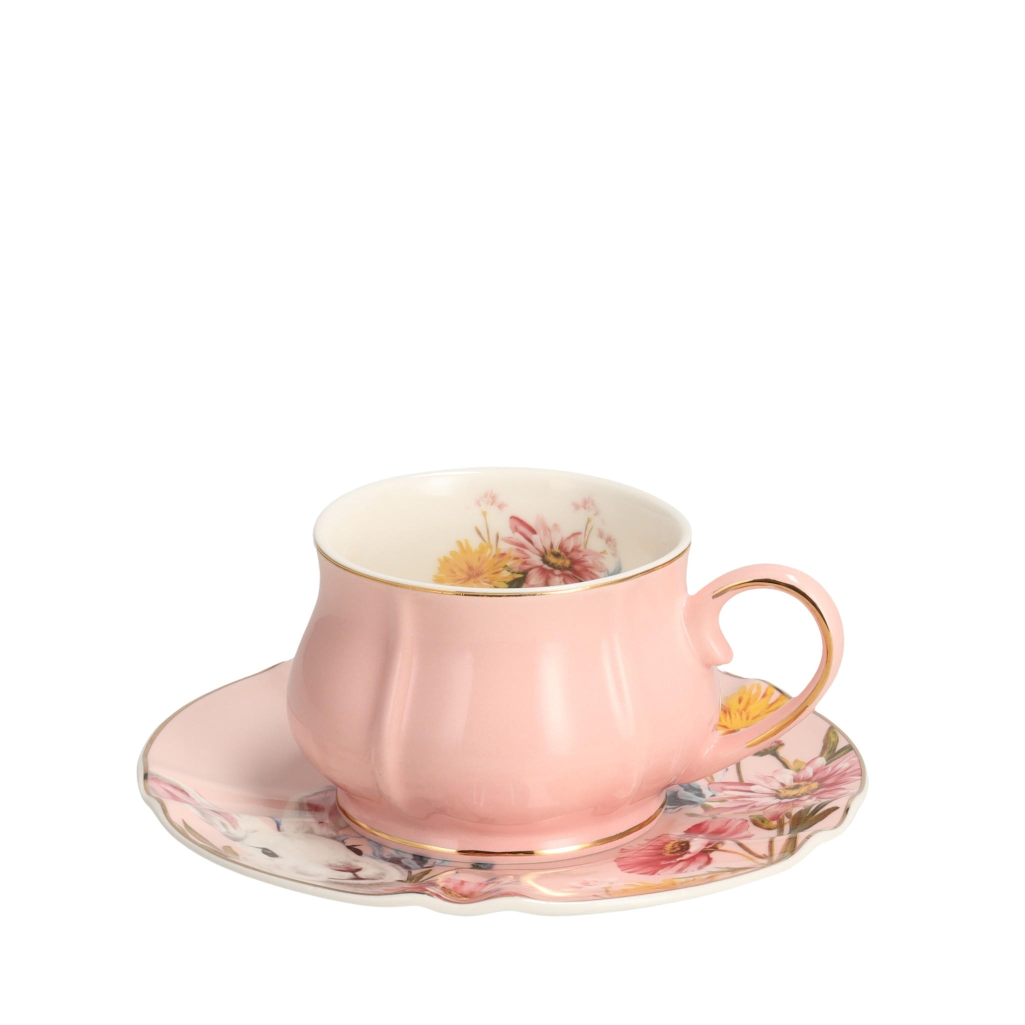 TASSE MIT UNTERTASSE Sirsobunny - Multicolor, Keramik (14.8/6/14.8cm) - home&you