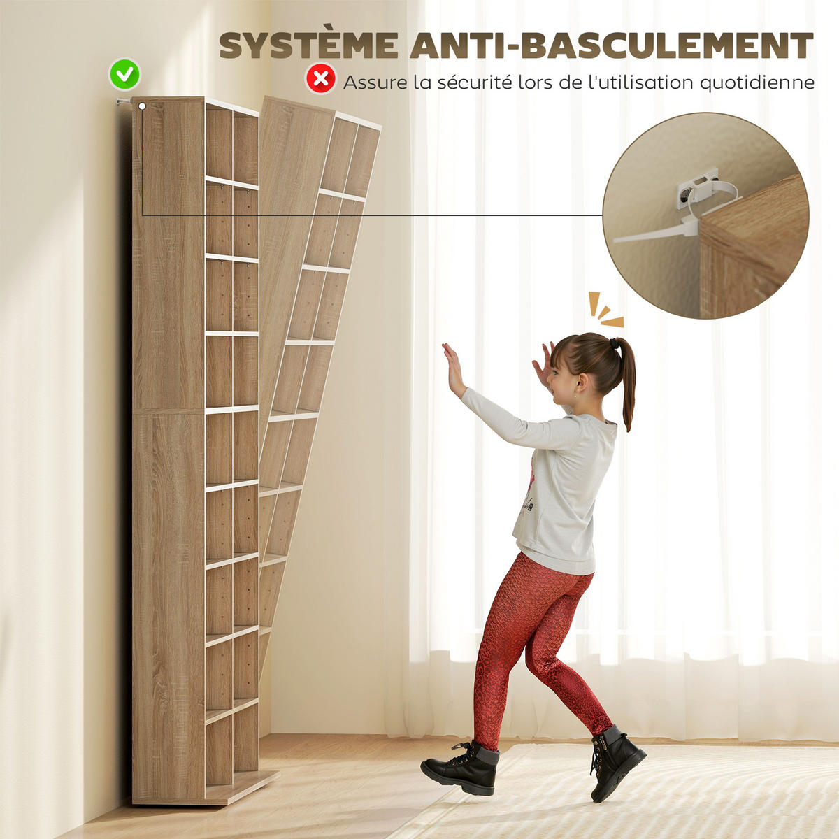 CD-REGAL DE-14488 18 Fächer, verstellbare Böden Naturholz - Naturfarben, Holzwerkstoff (24/175/78.5cm) - ComfortXL