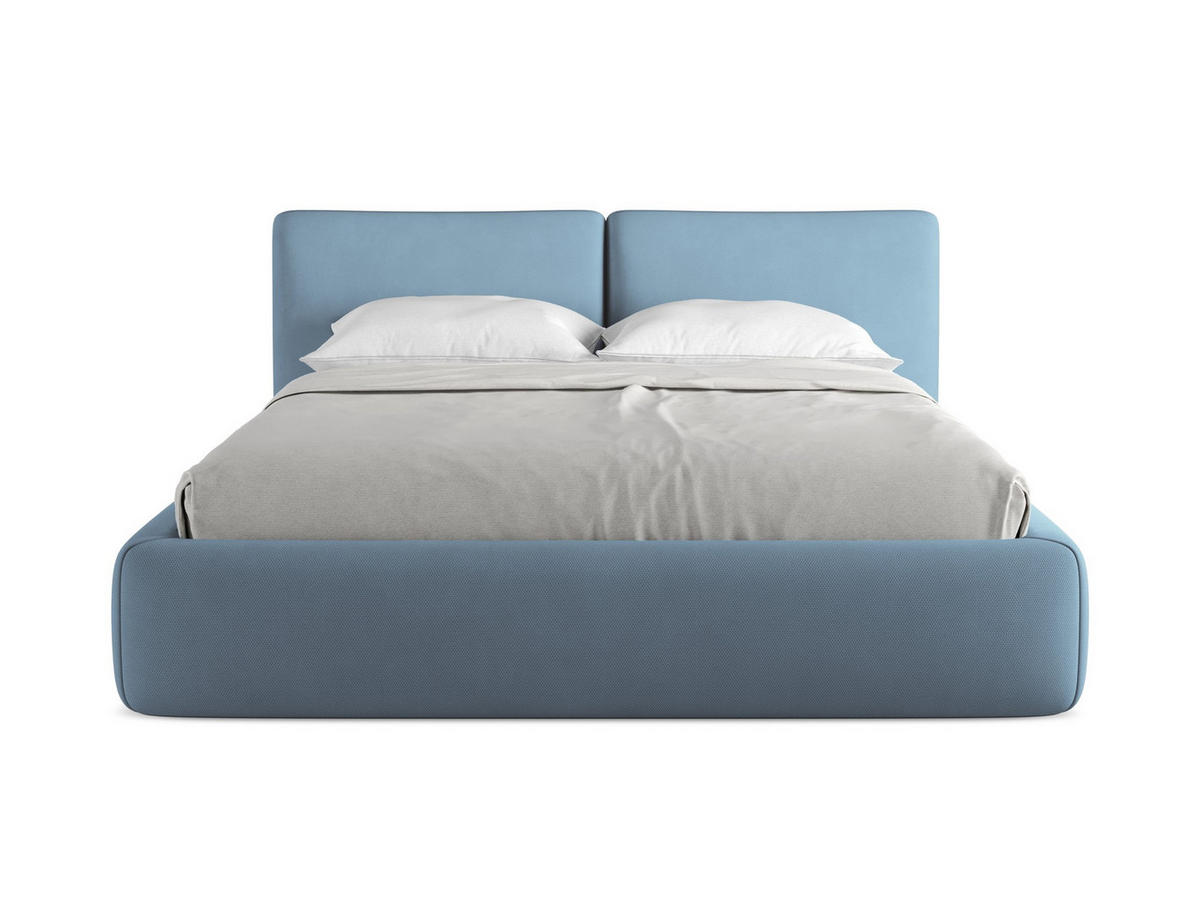 POLSTERBETT mit Bettkasten und Lattenrost 180x228 Blau - Blau/Blaugrau, Kunststoff/Textil (160/200cm) - Makamii